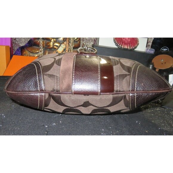 SOLD COACH 2006 Hampton Exotic Python Mixed Canvas & Leather Hobo Handbag - Picture 3 of 14